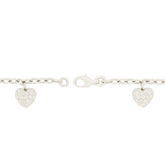 Tiffany 7 Co. 1.02ct Diamond Heart Charm Bracelet