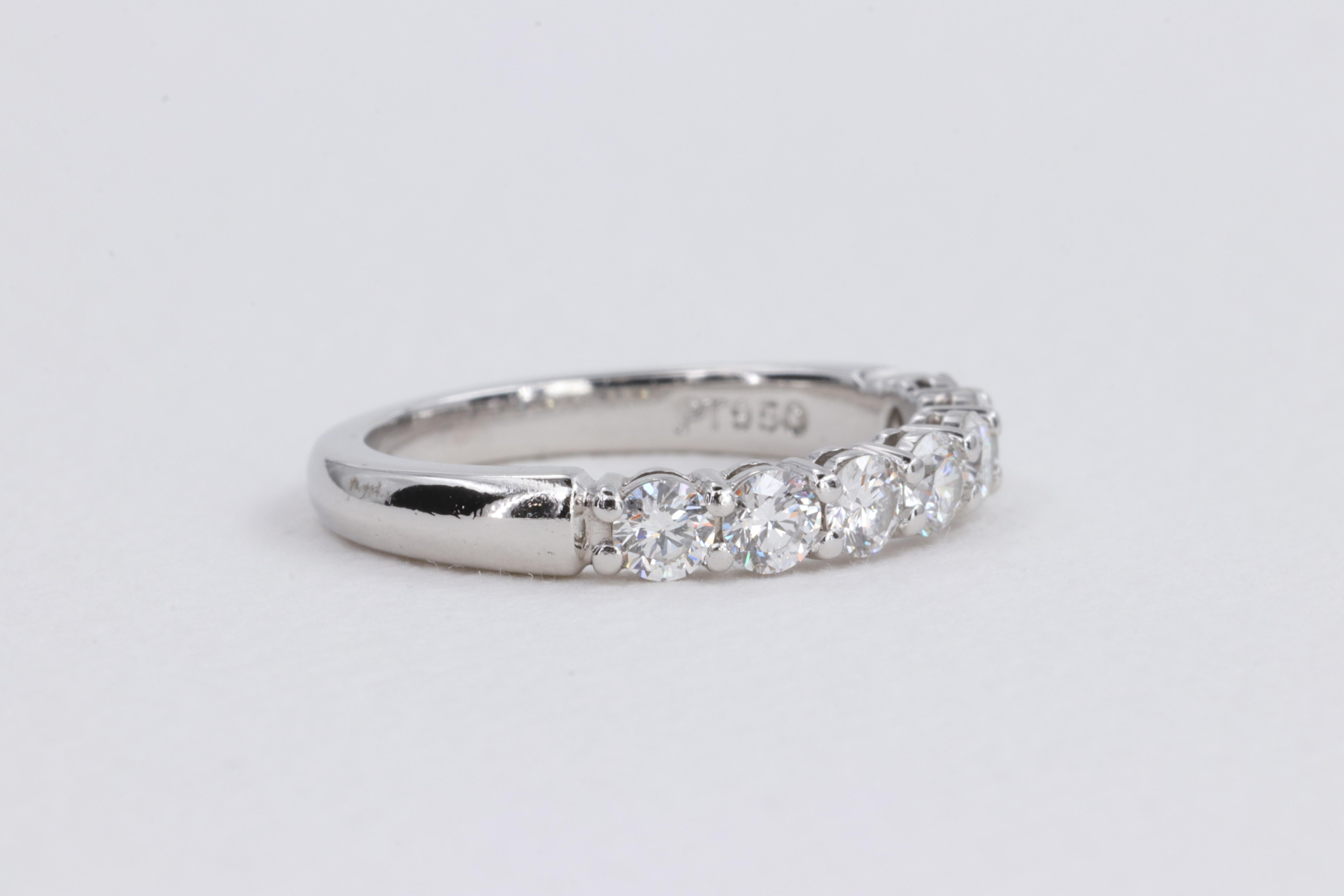 Round Cut Tiffany & Co. Embrace 7 Stone Diamond Wedding Anniversary Band For Sale