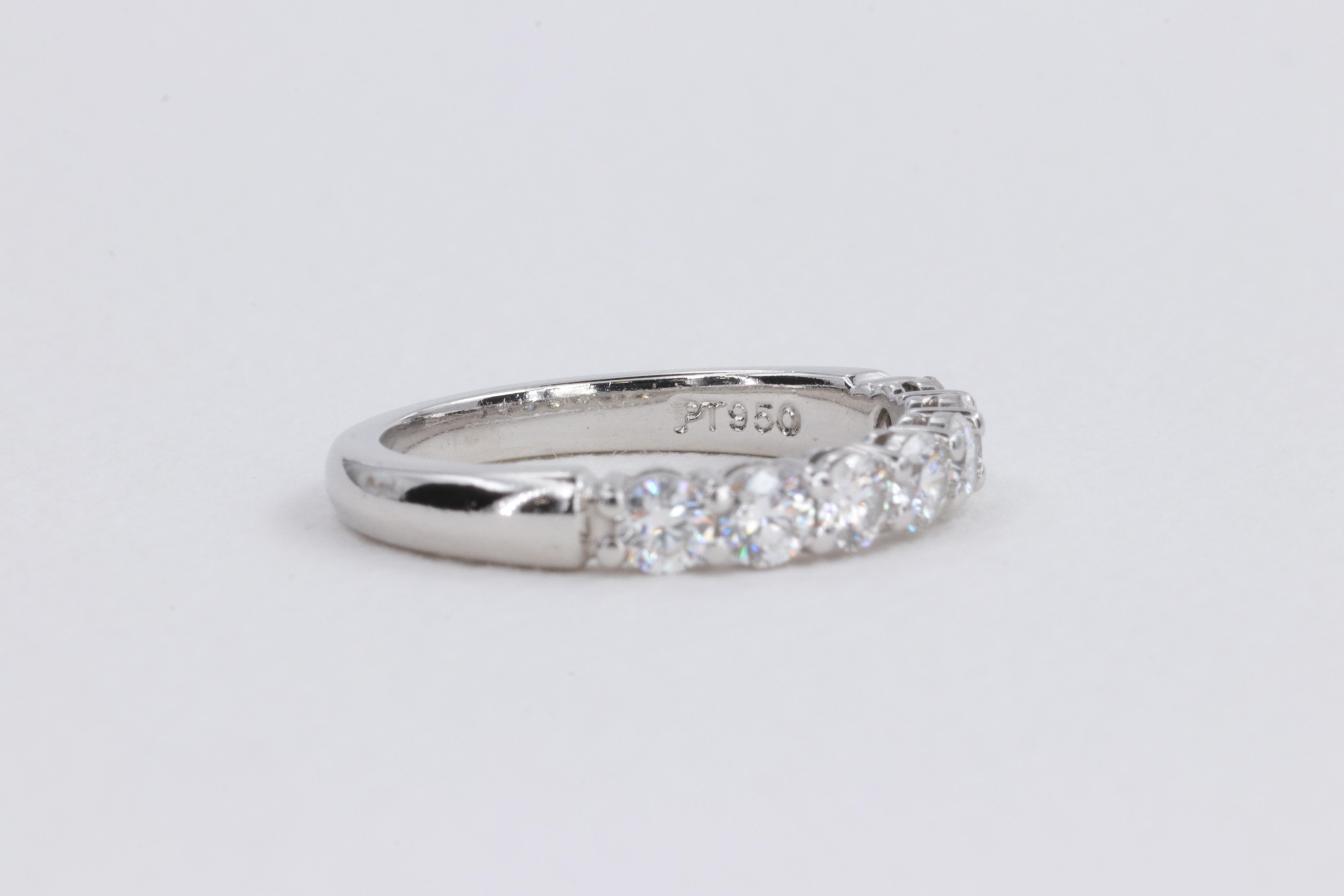 Tiffany & Co. Embrace 7 Stone Diamond Wedding Anniversary Band In Good Condition For Sale In Tampa, FL