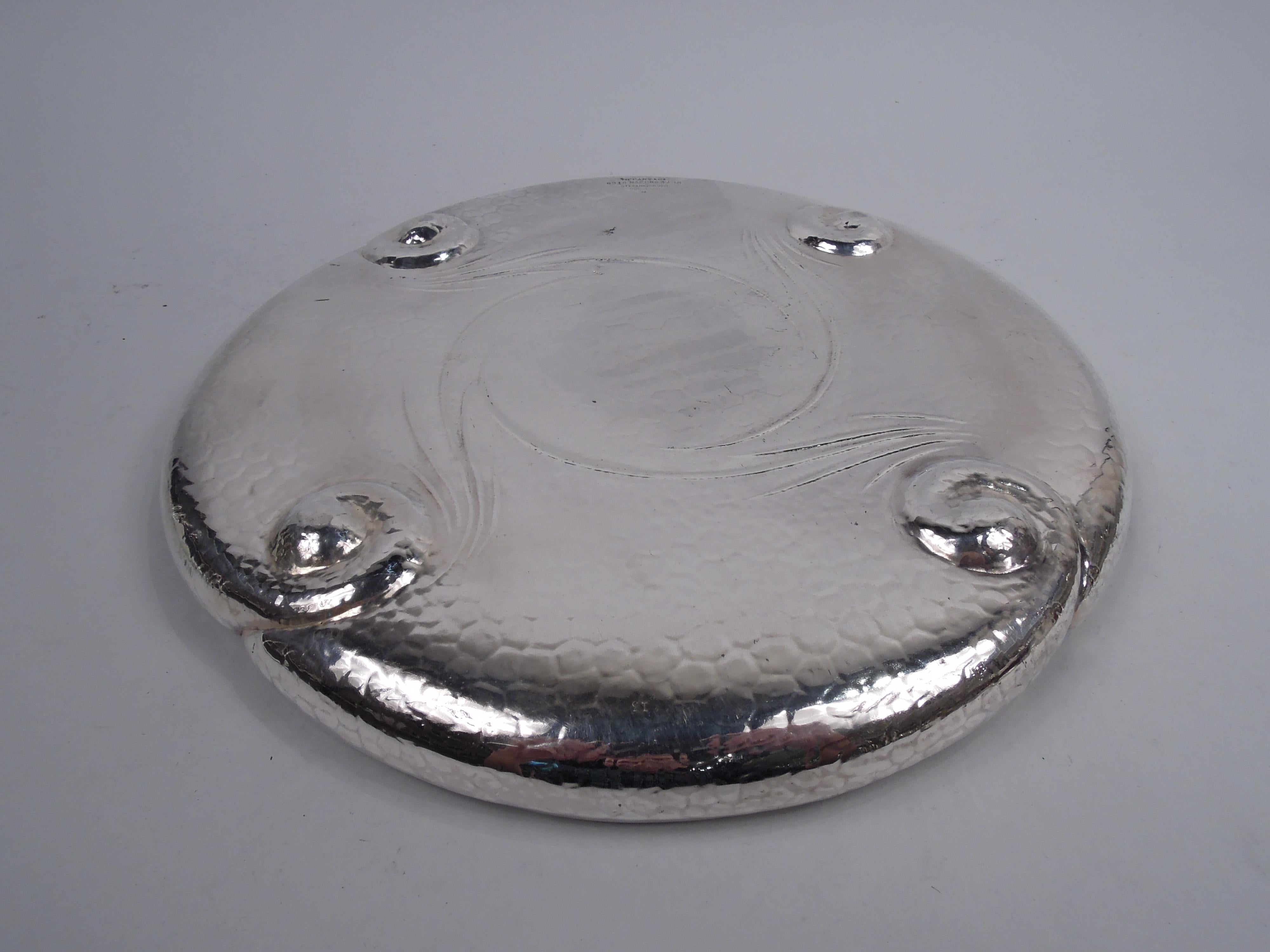 American Tiffany Aesthetic Japonesque Hand Hammered Lily Pad Tray