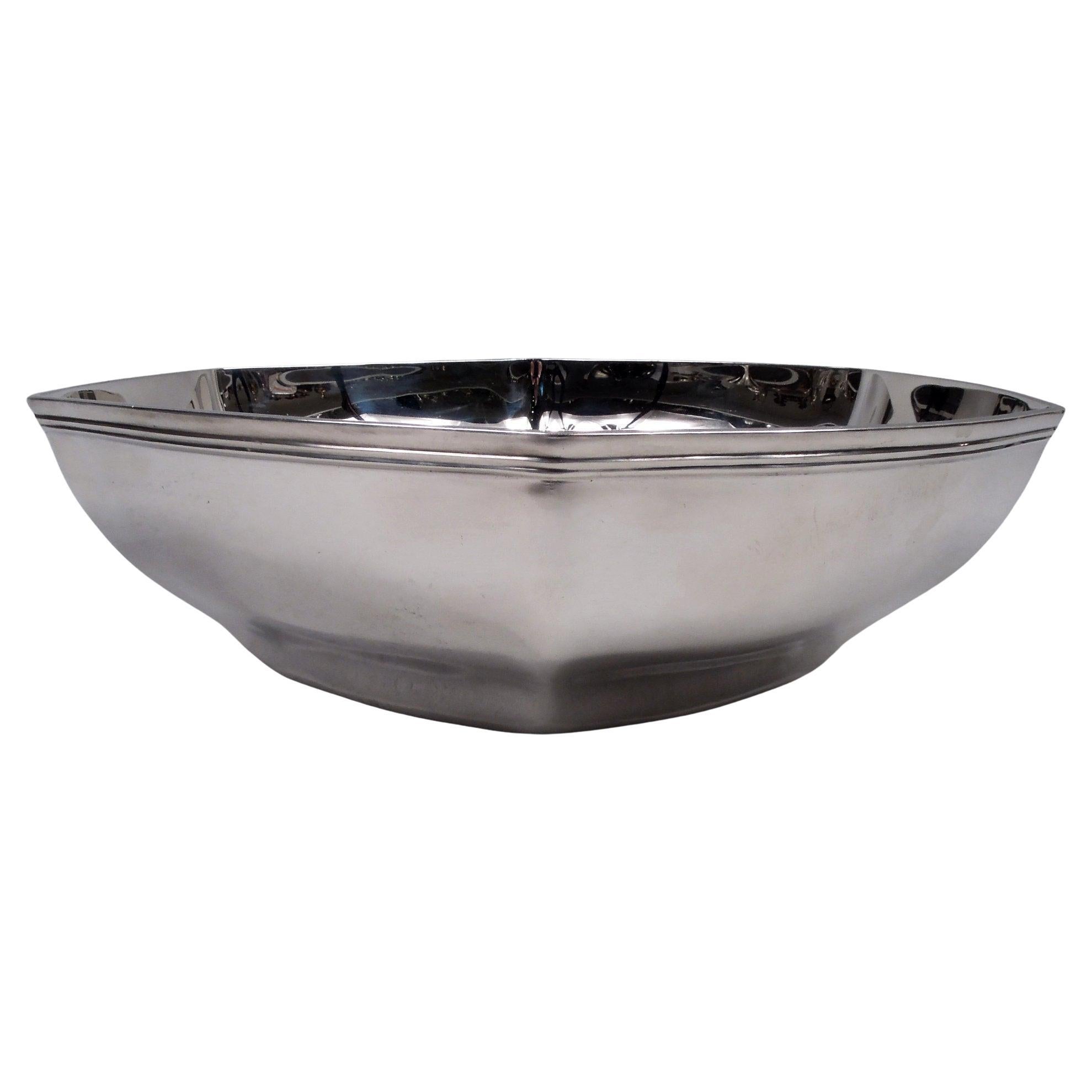 Ciotola esagonale in argento Tiffany Art Deco americana