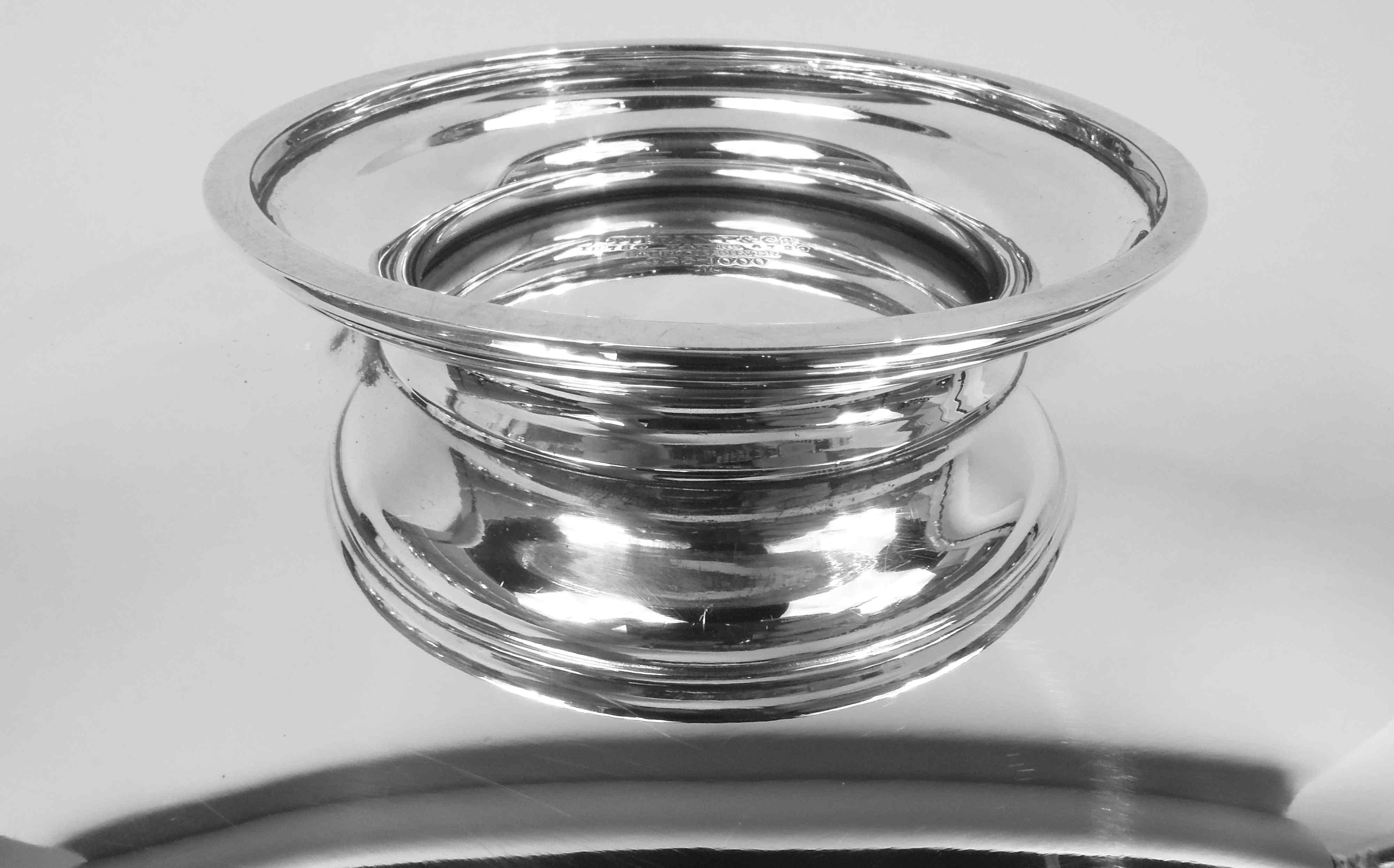 20th Century Tiffany American Art Deco Sterling Silver Footed Bowl C 1914 For Sale