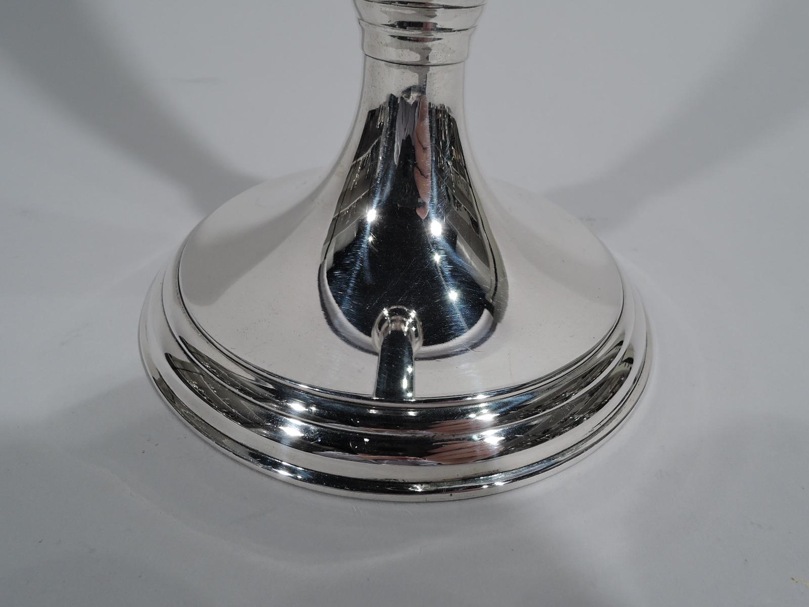 Tiffany American Art Deco Sterling Silver Trumpet Vase In Excellent Condition In New York, NY