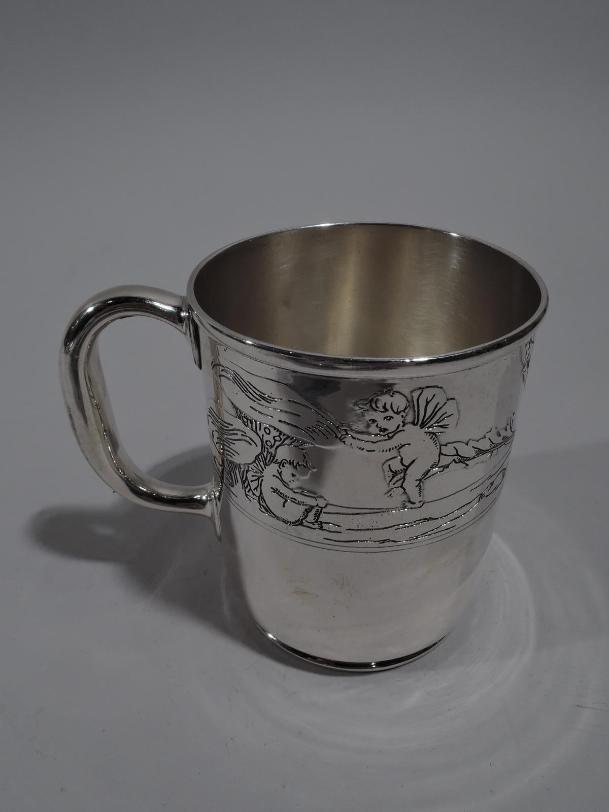 Tiffany American Art Nouveau Sterling Silver Water Babies Cup In Excellent Condition In New York, NY