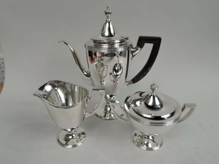 Tiffany American Classical Sterling Silver 3Piece Coffee Set on Tray