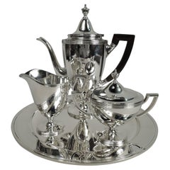 Tiffany American Classical Sterling Silver 3-Piece Coffee Set on Tray