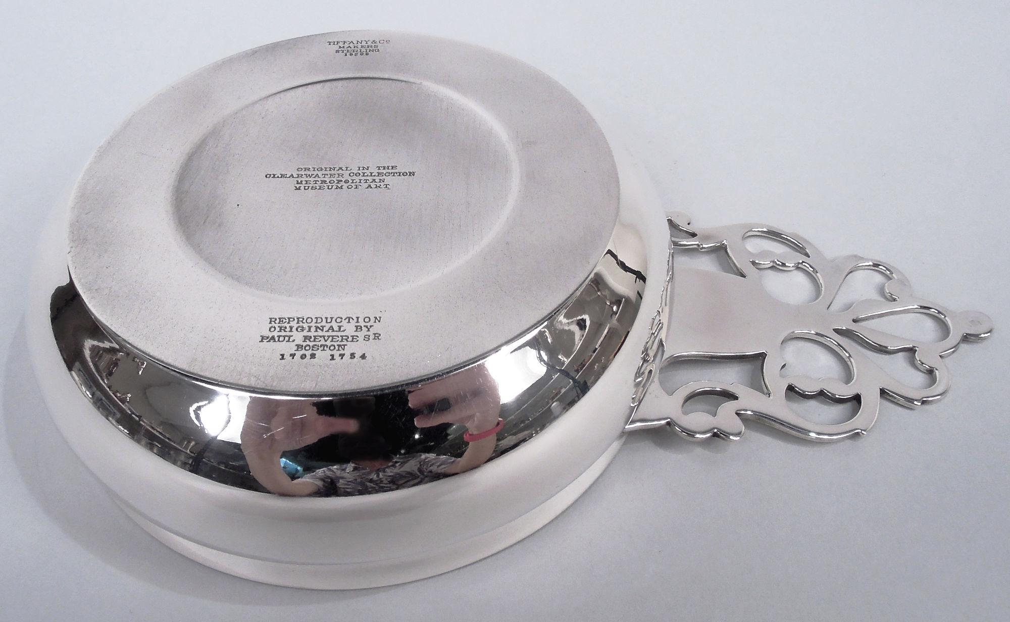 Tiffany American Colonial Sterling Silver Porringer For Sale 3
