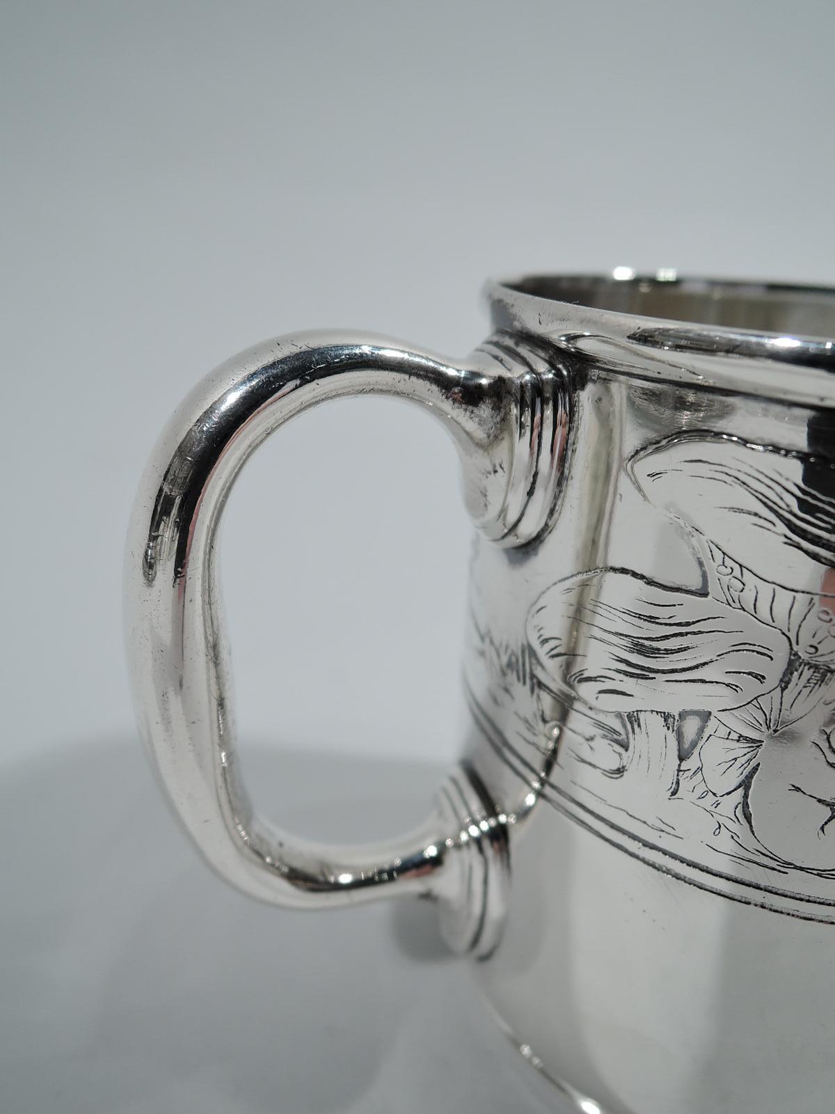 North American Tiffany American Edwardian Art Nouveau Sterling Silver Water Babies Cup