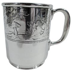 Tiffany American Edwardian Art Nouveau Sterling Silver Water Babies Cup