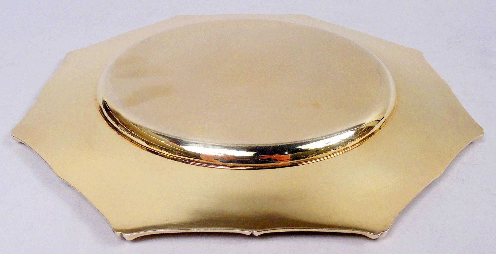 Doré Assiettes en argent sterling à motif de bambou de Tiffany American Gilt en vente