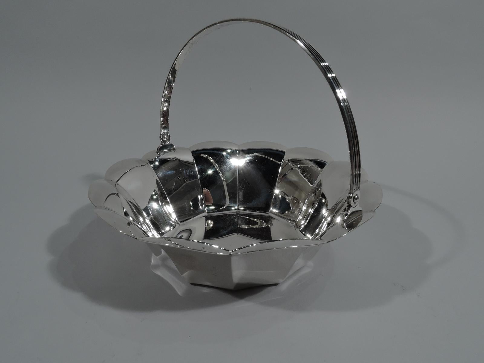 Cesta de plata de ley Tiffany American Mid-Century Modern Moderno de mediados de siglo