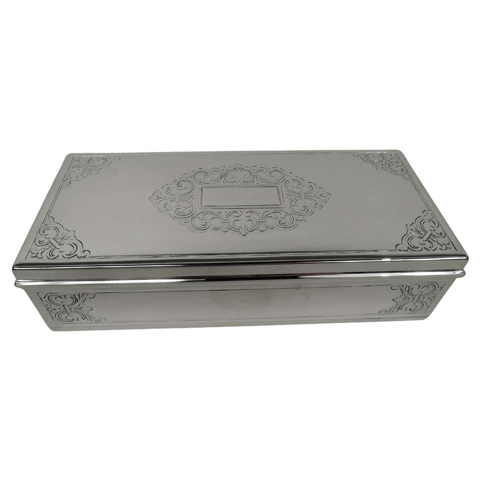 Antique Tiffany and Co. Chrysanthemum Silver Gilt Box For Sale at 1stDibs