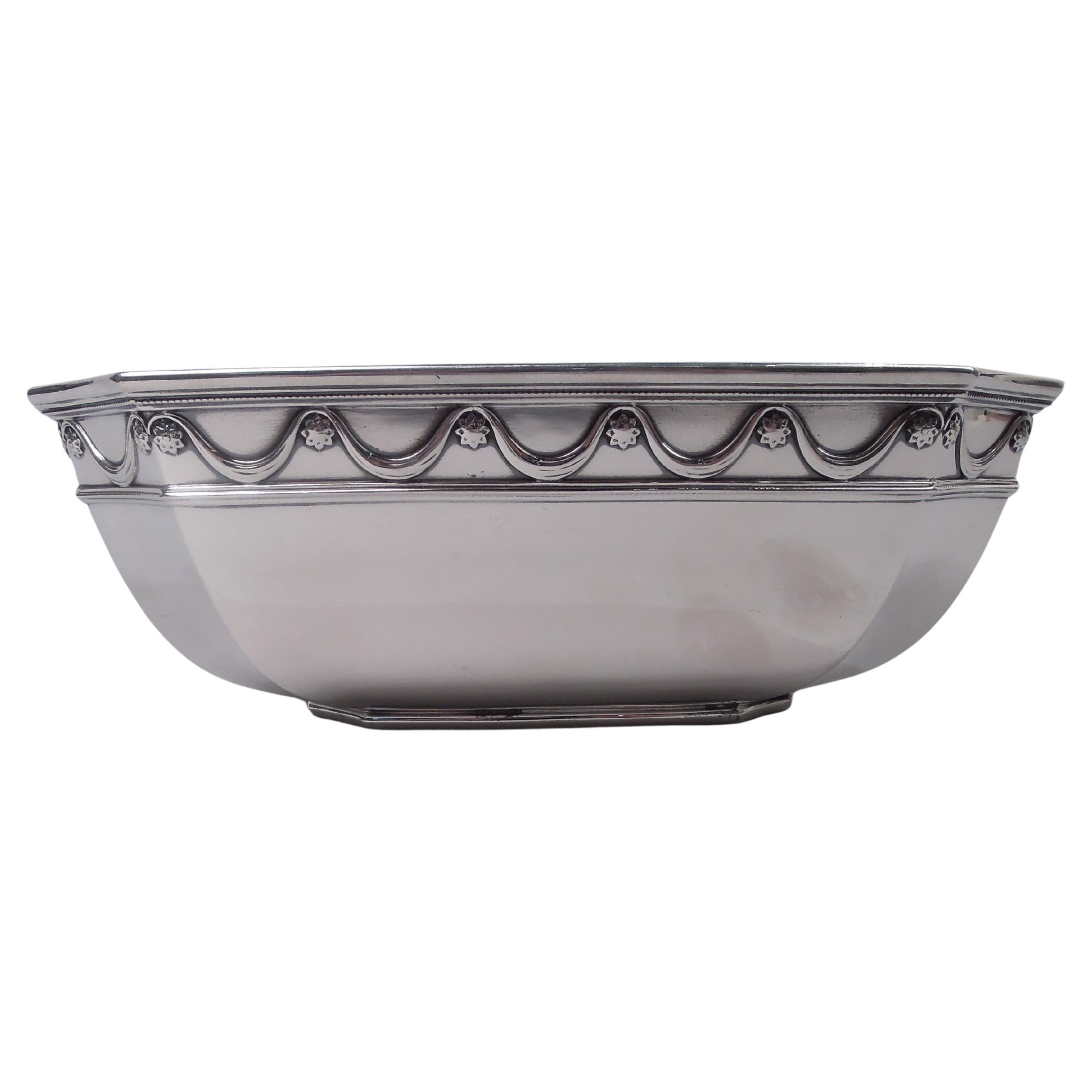 Tazón cuadrado de plata de ley Tiffany American Modern Classical