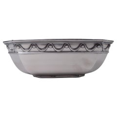 Antique Tiffany American Modern Classical Sterling Silver Square Bowl