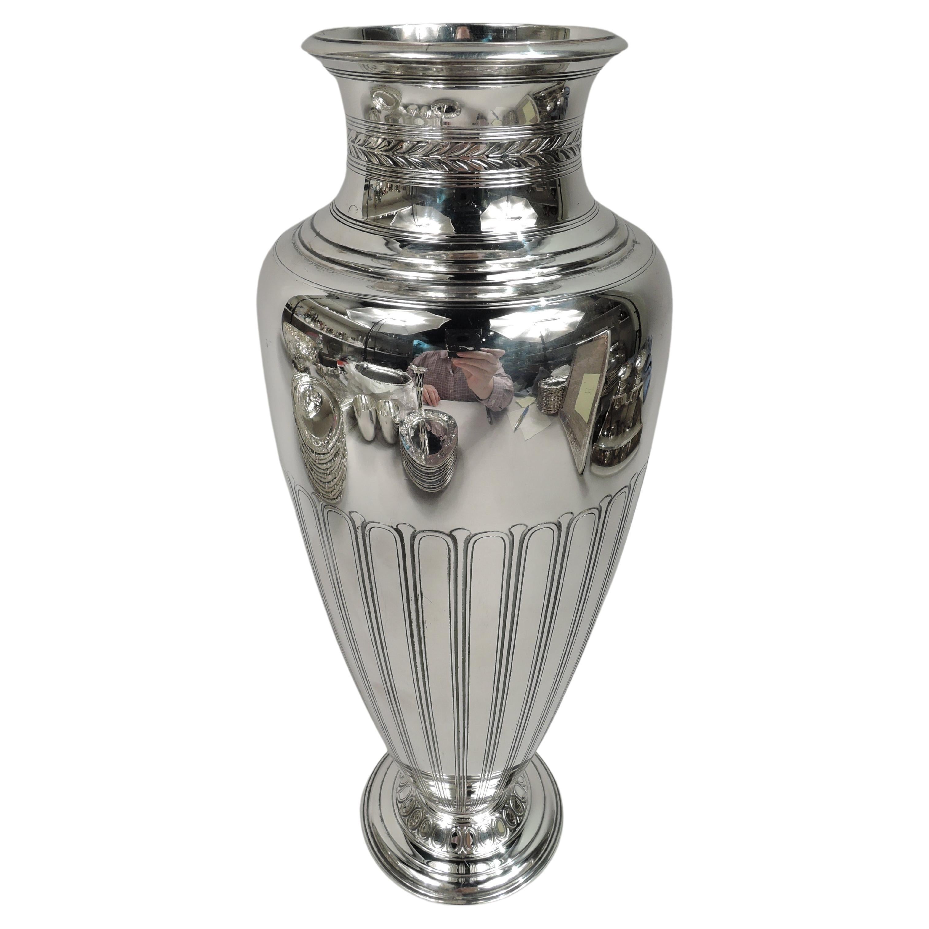 Tiffany American Modern Classical Sterling Silver Vase