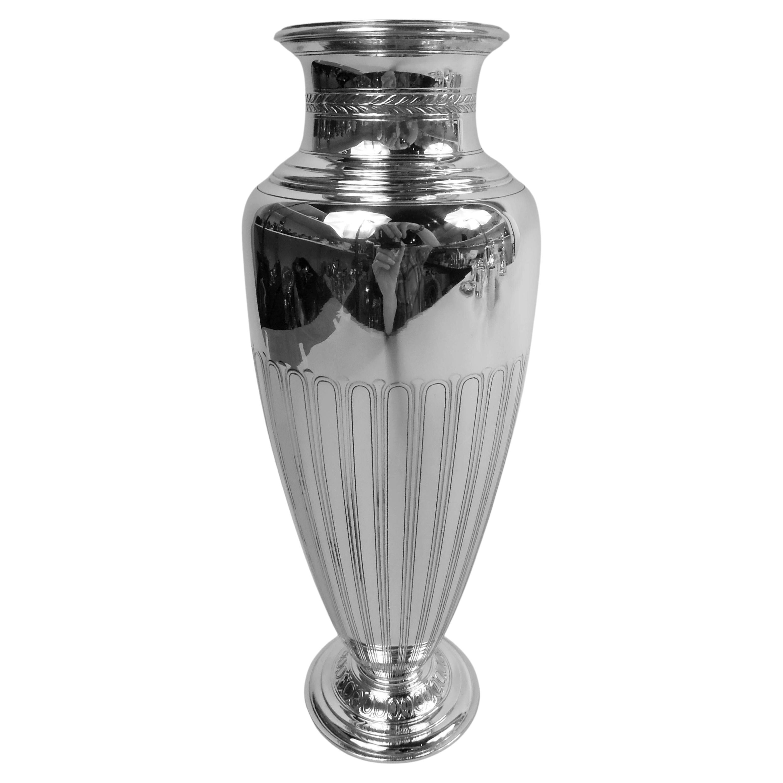 Tiffany American Modern Classical Sterling Silver Vase   For Sale
