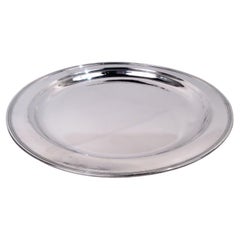Plateau en argent sterling profond et lourd de Tiffany Moderns 12 pouces