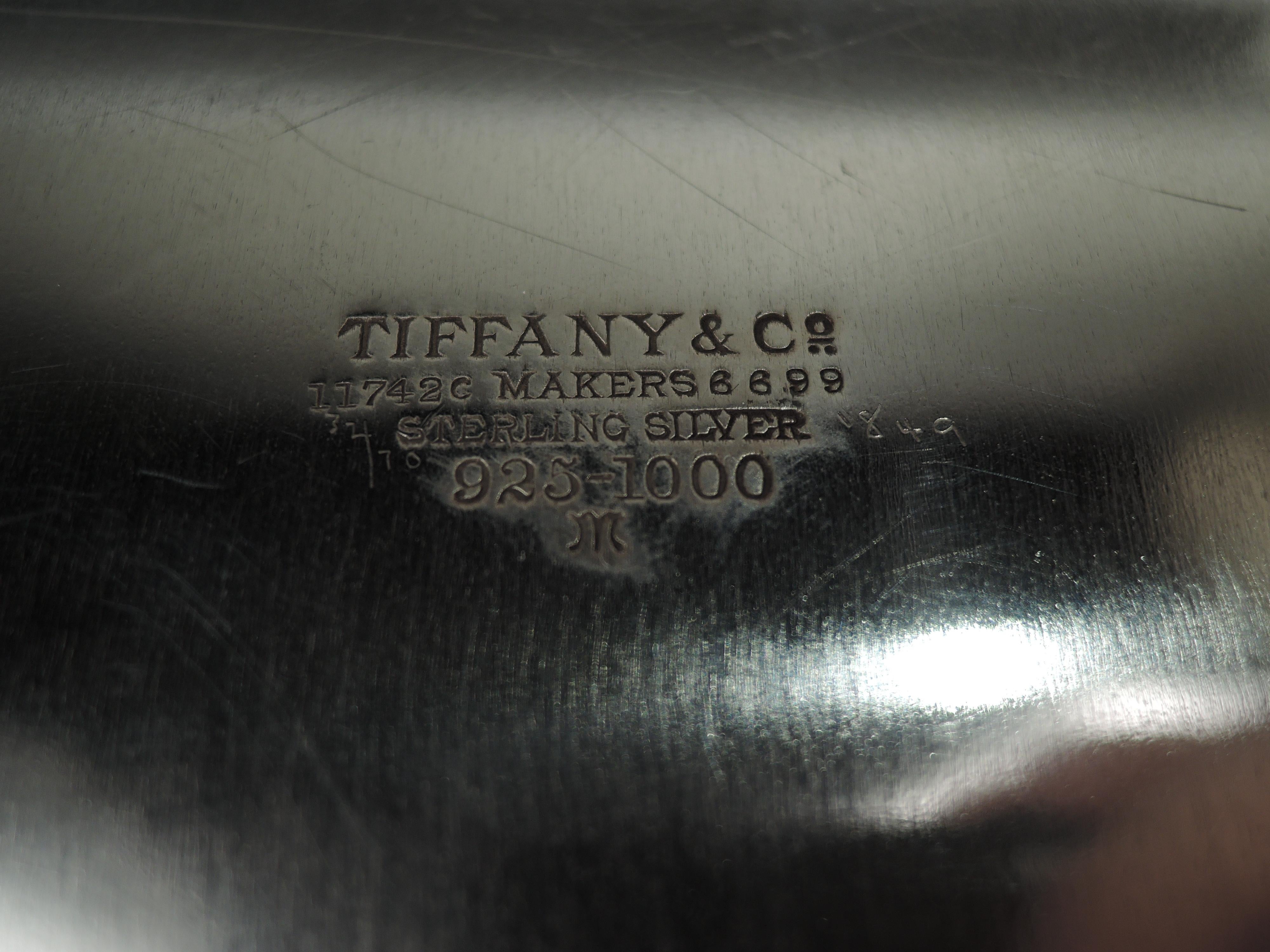 Tiffany American Modern Deep & Heavy Sterling Silver Tray For Sale 1