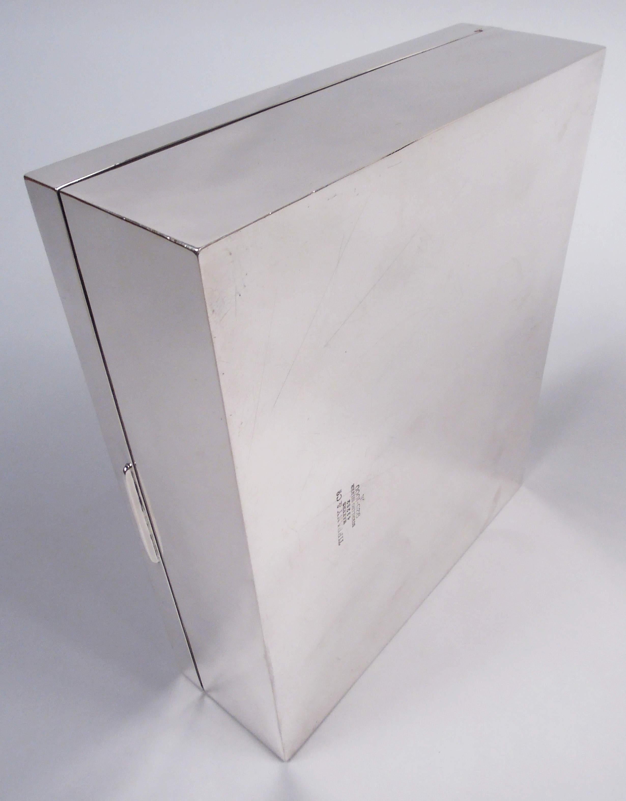 Tiffany American Modern Hand-Hammered Sterling Silver Box 3