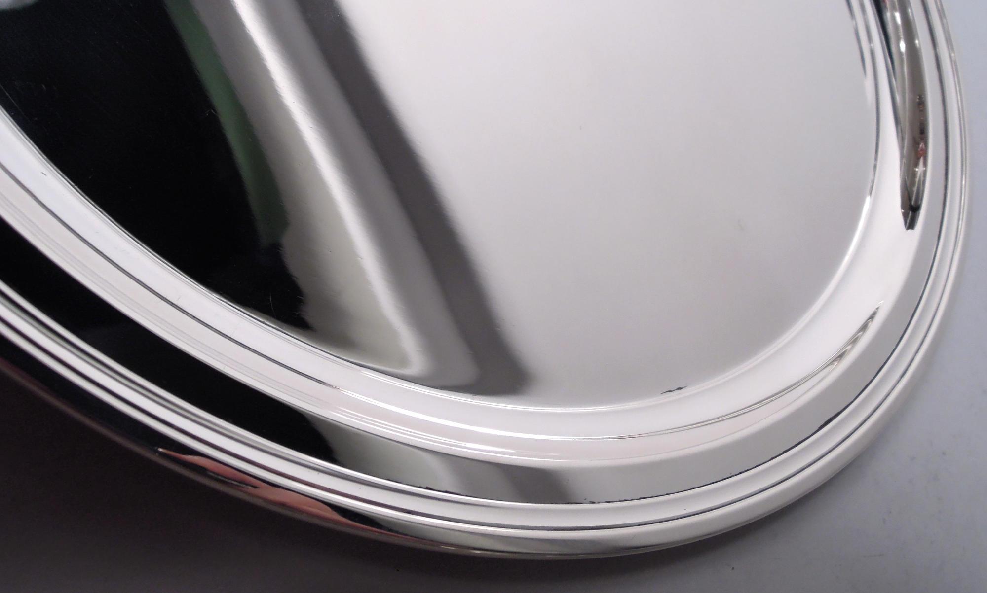 Moderne Plateau rond de 10 pouces en argent sterling américain moderne Tiffany en vente