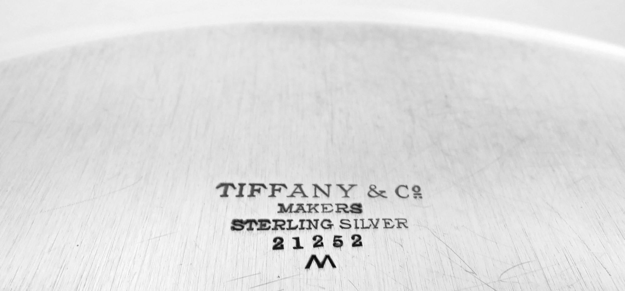 Tiffany American Modern Sterling Silver 10-Inch Round Tray For Sale 2