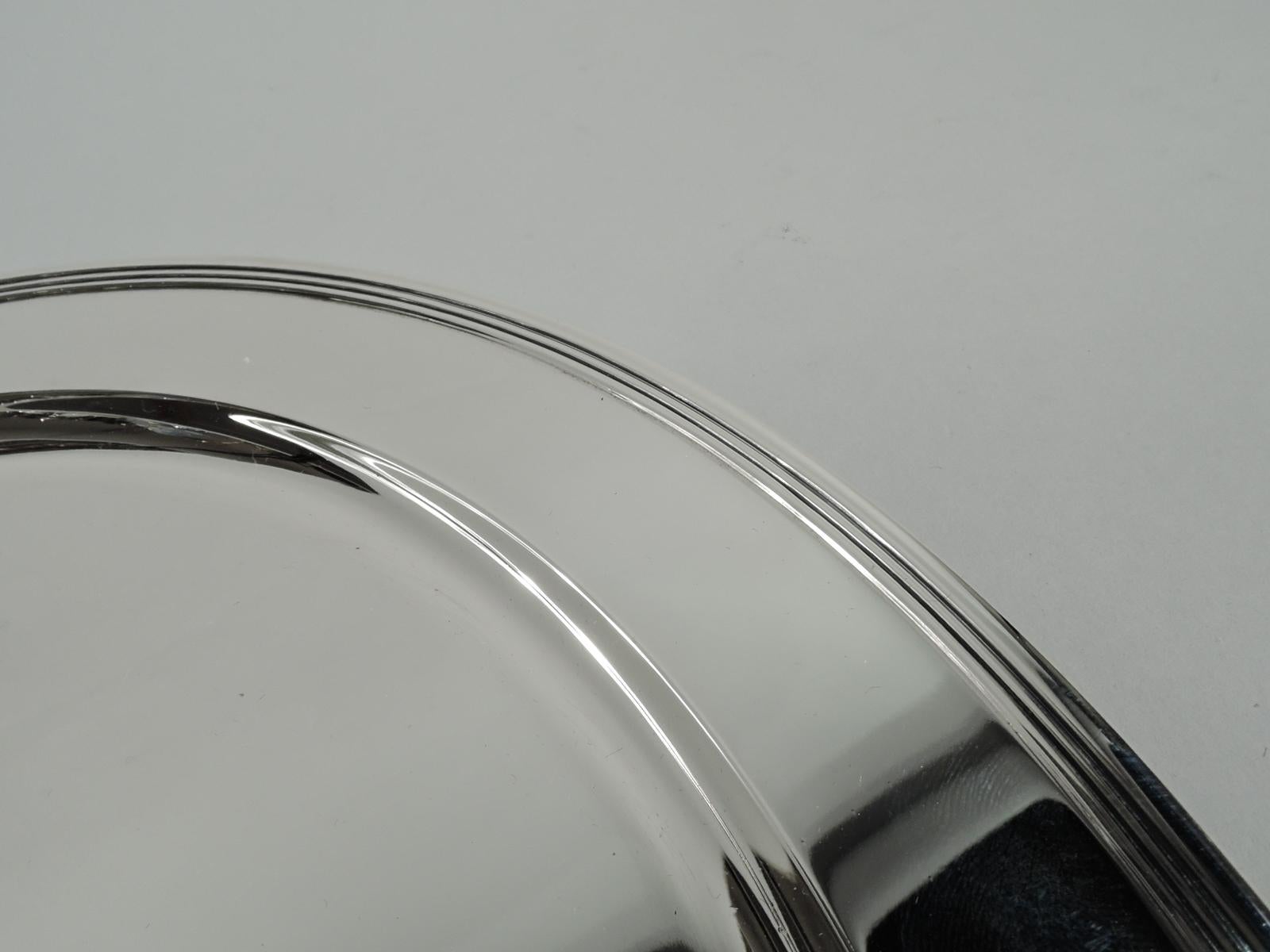 Tiffany American Modern Sterling Silver Round Tray In Excellent Condition In New York, NY