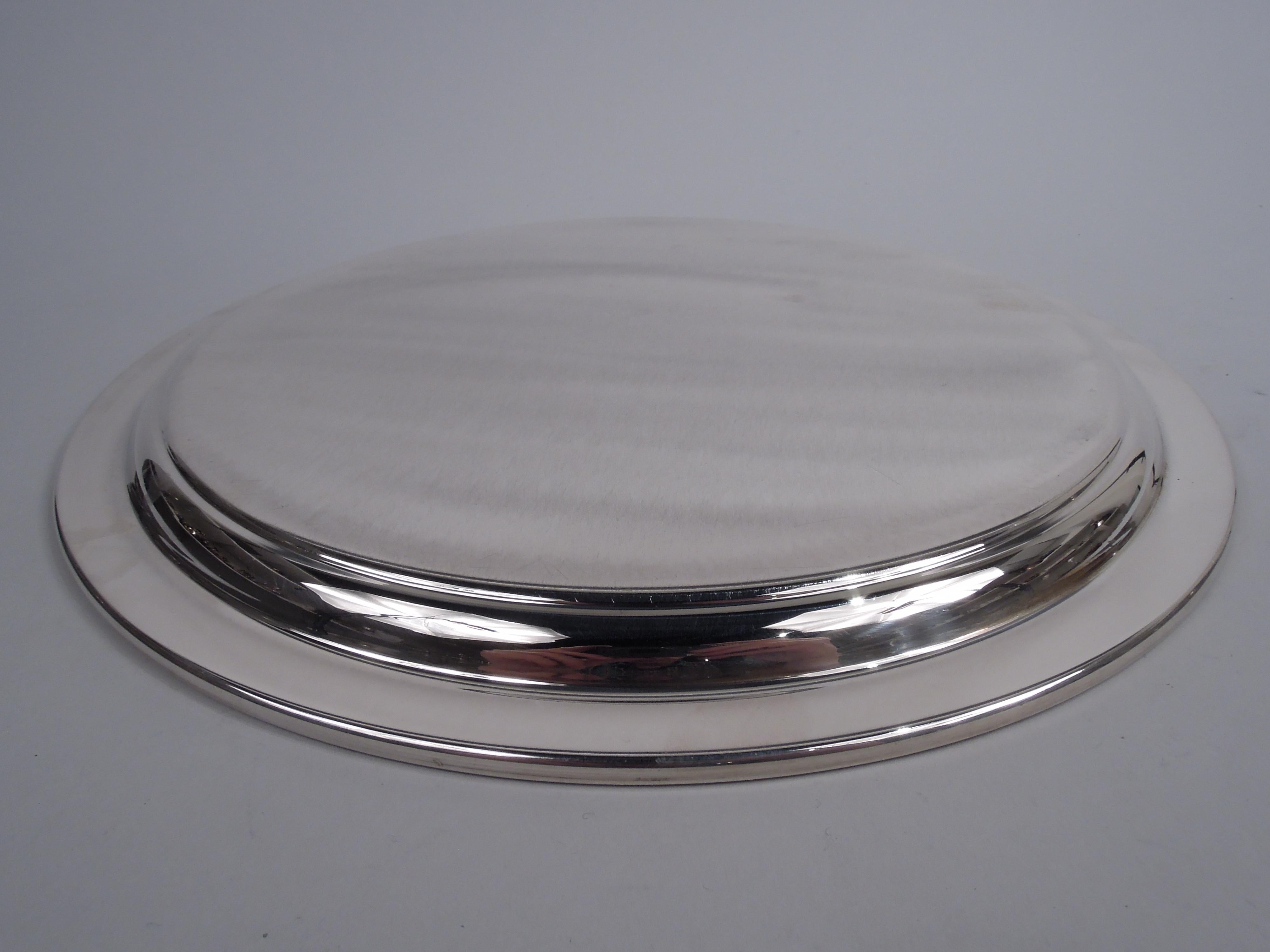 Tiffany American Modern Sterling Silver 12-Inch Serving Tray In Good Condition In New York, NY