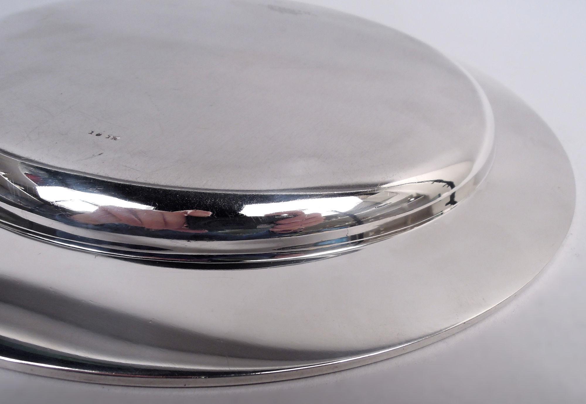 Tiffany American Modern Sterling Silber tief 10-Zoll-Tablett (Moderne) im Angebot