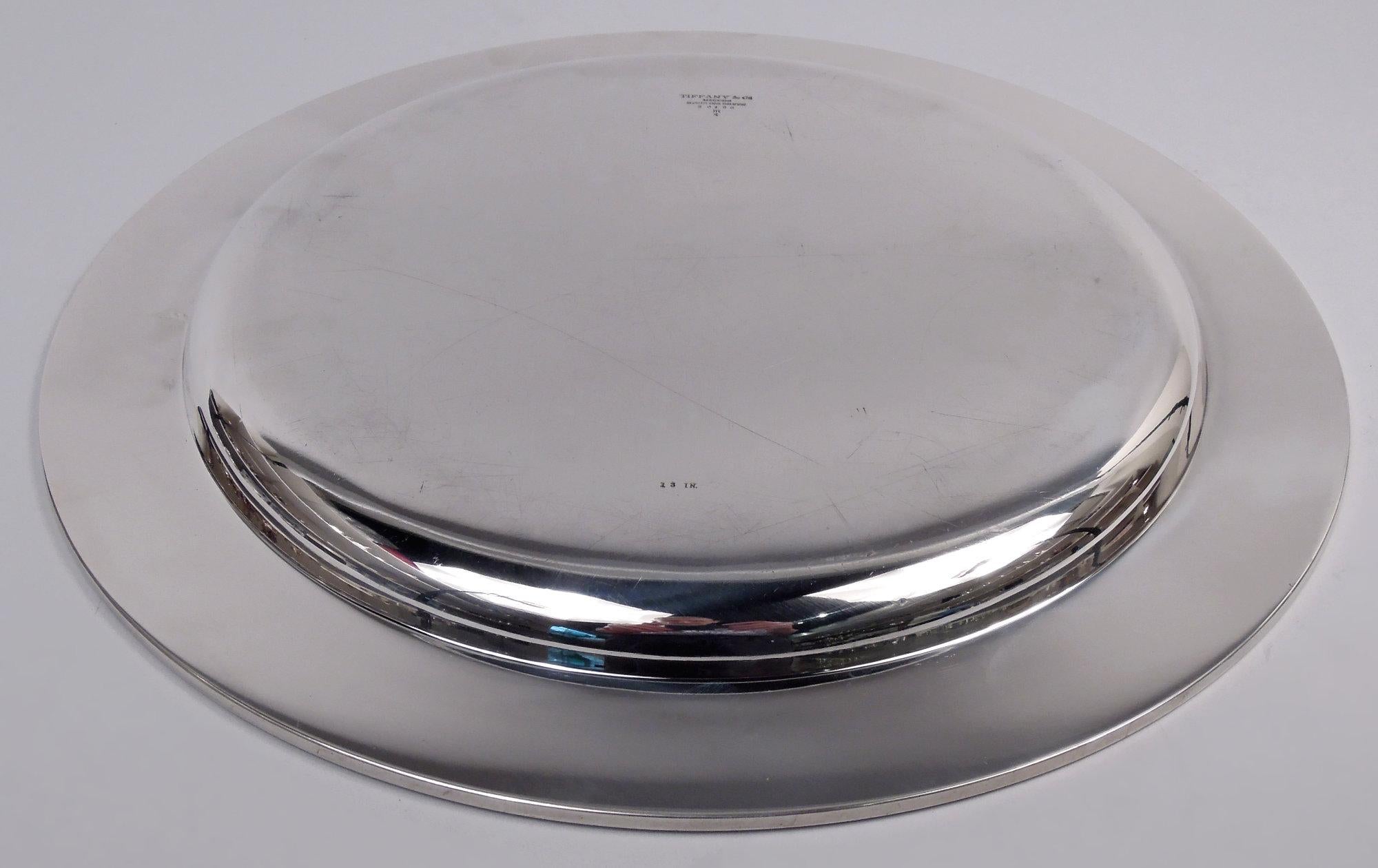 Tiffany American Modern Sterling Silber tief 13-Zoll-Tablett im Zustand „Gut“ im Angebot in New York, NY