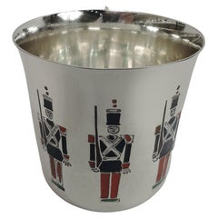 Tiffany American Modern Sterling Silver & Enamel Tin Soldier Baby Cup