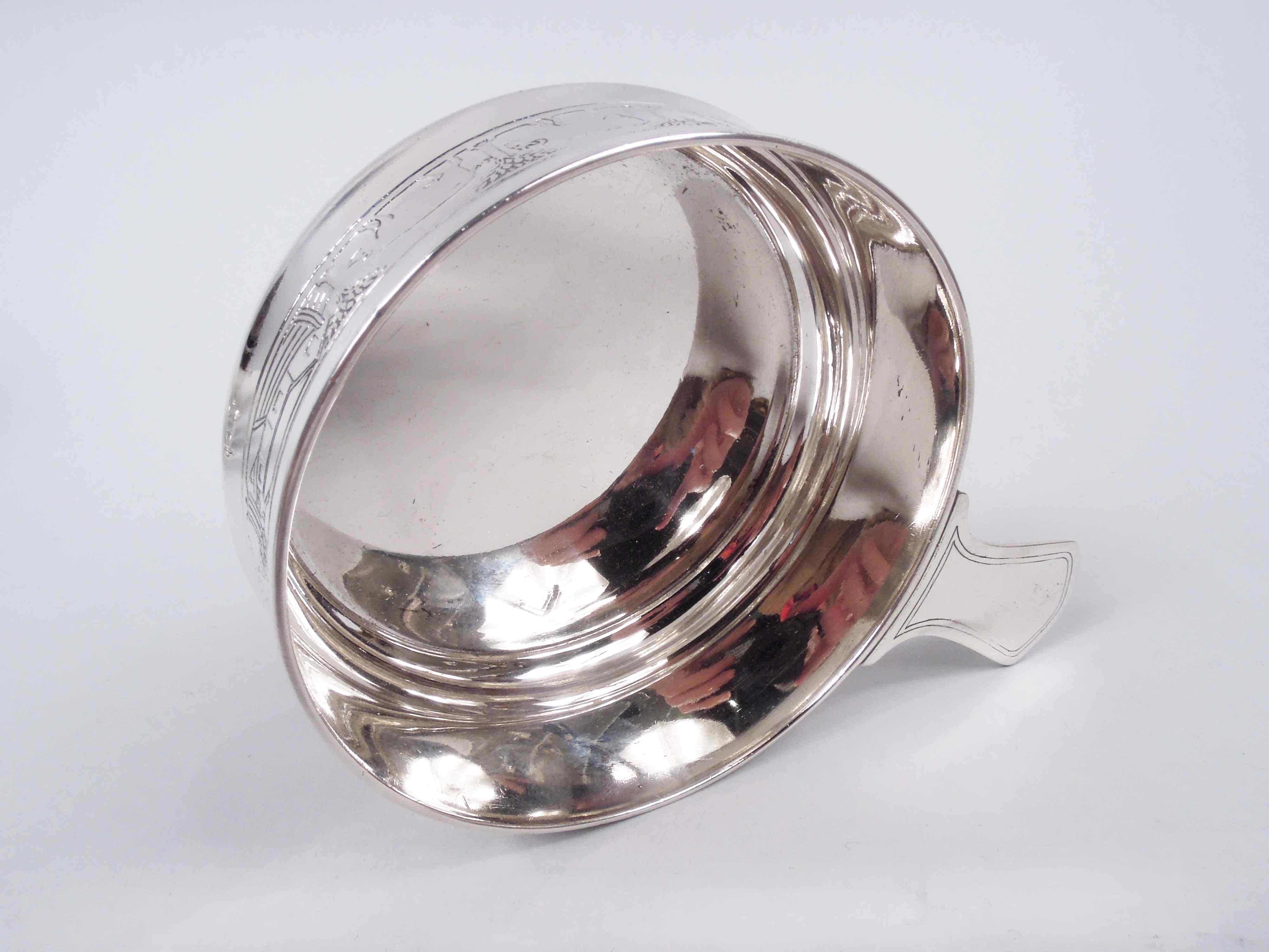 Tiffany American Modern Sterling Silver Noah's Ark Porringer For Sale 4