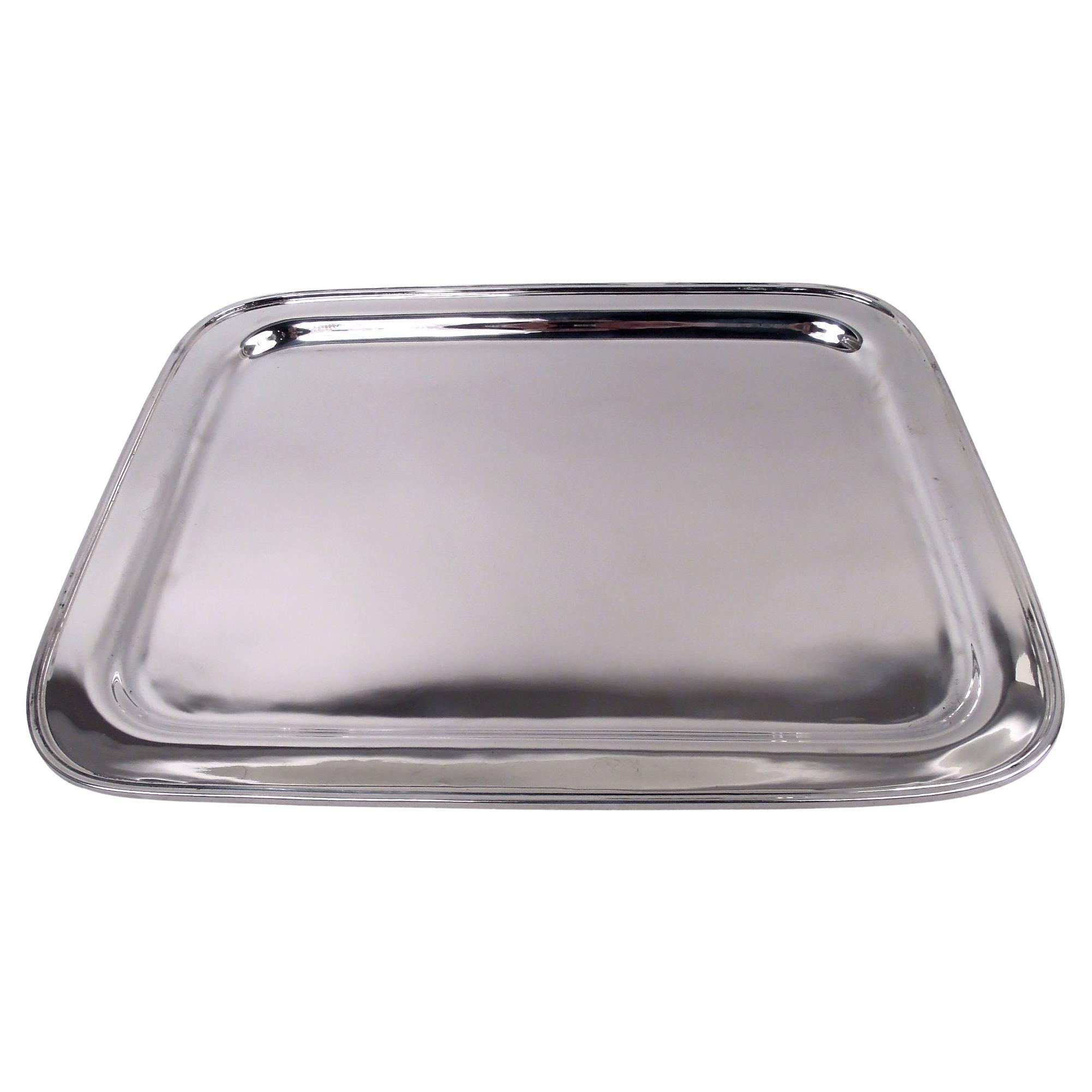 Bandeja rectangular para servir de plata de ley Tiffany American Modern en venta