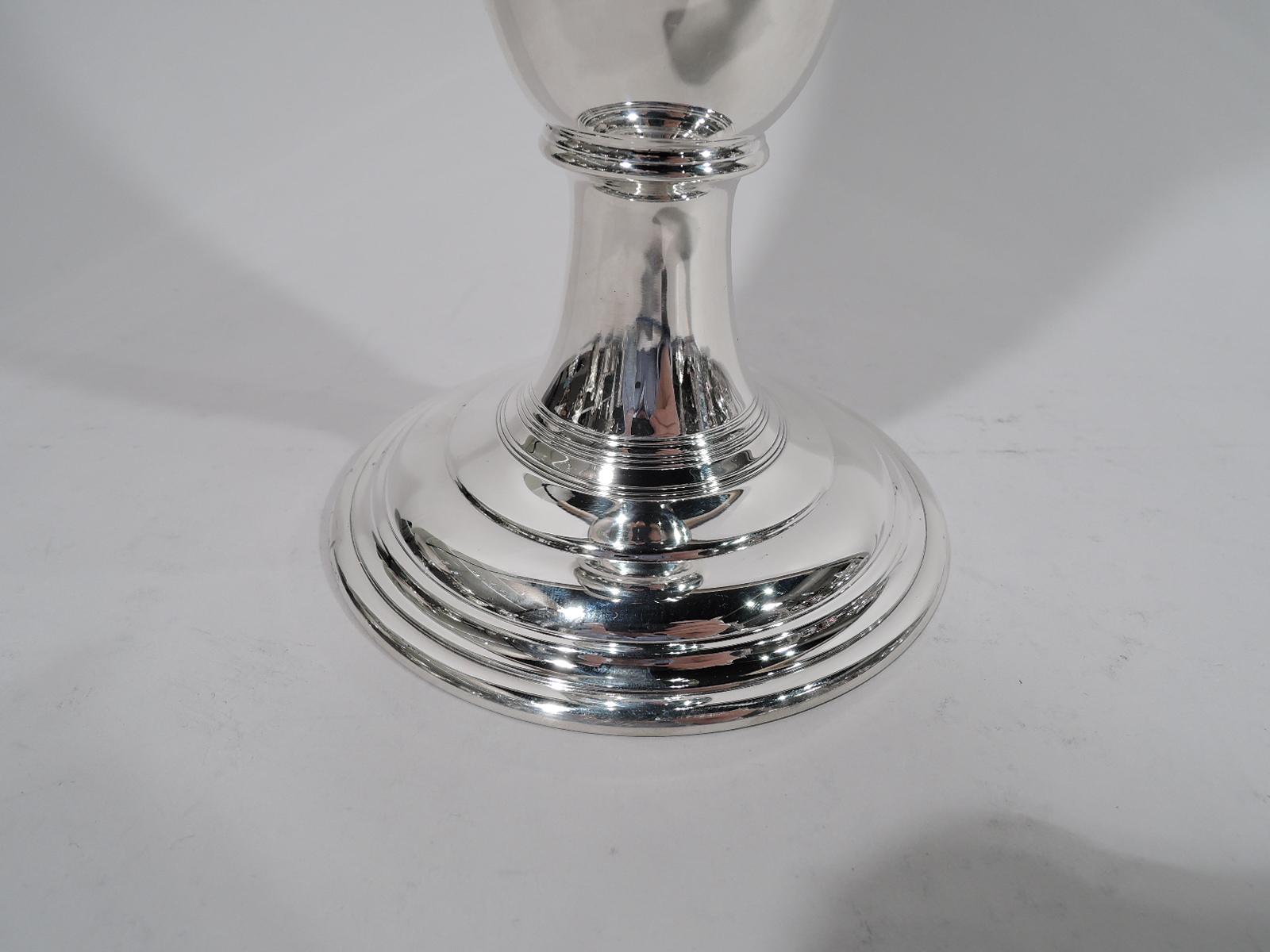 Art Deco Tiffany American Modern Sterling Silver Trumpet Vase