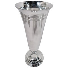 Tiffany American Modern Sterling Silver Trumpet Vase