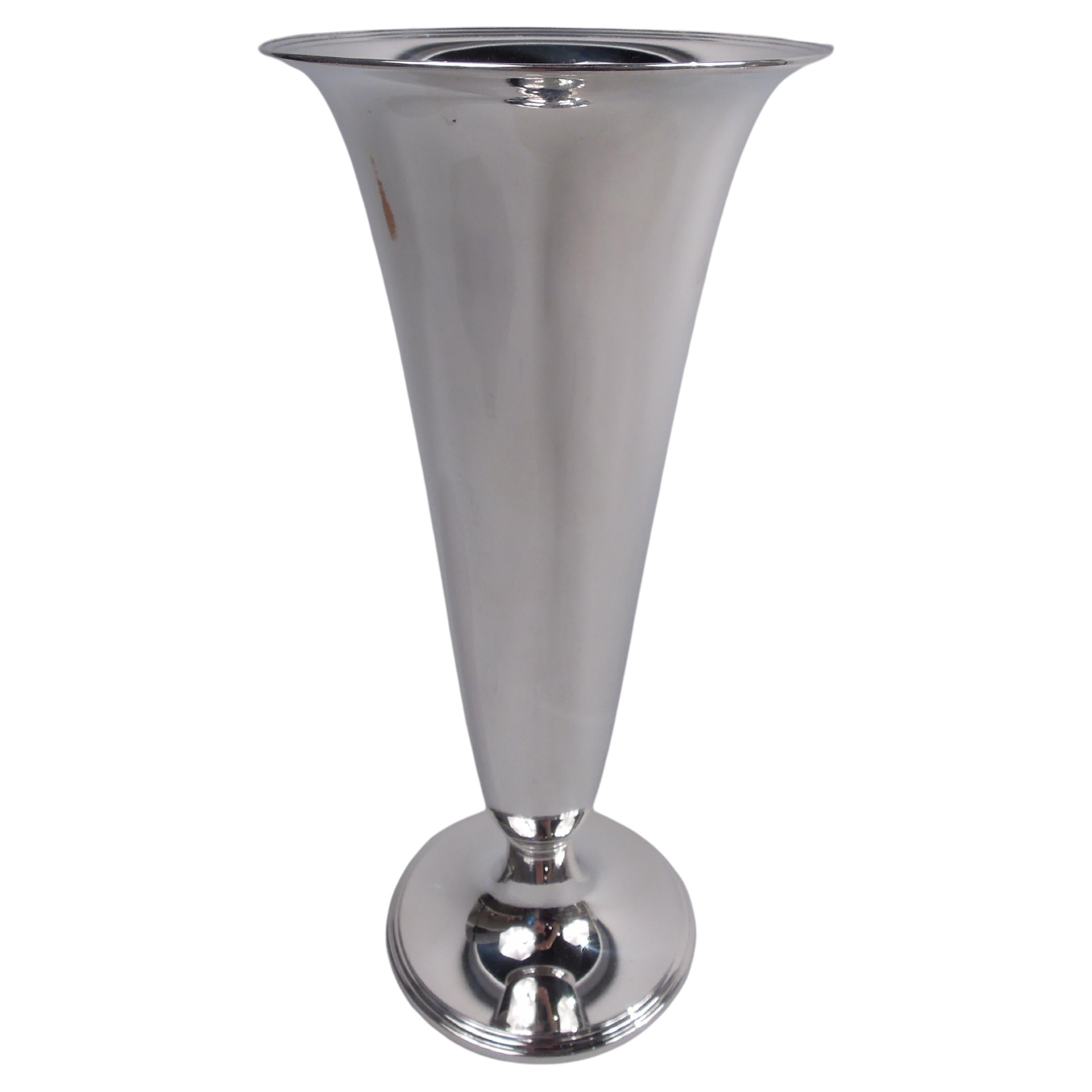 Tiffany and Co. Large Sterling Silver Trumpet Vase For Sale at 1stDibs