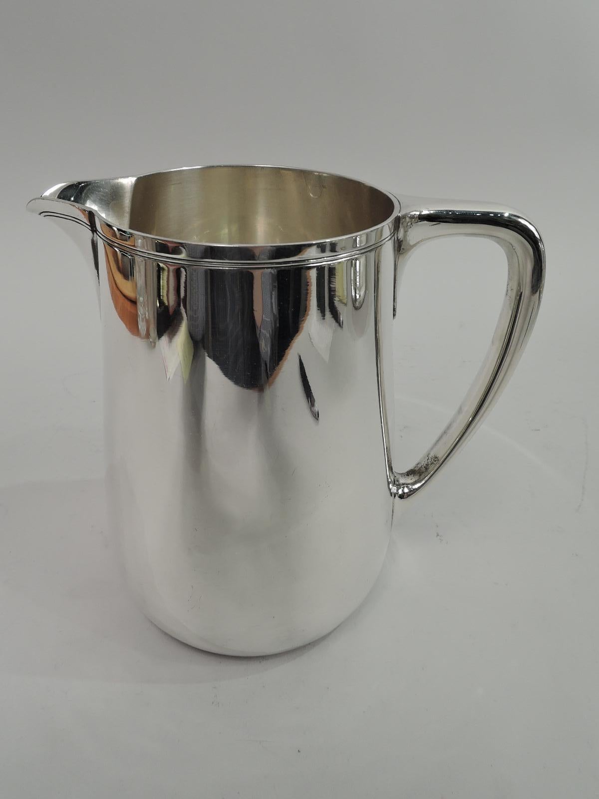 Art Deco Tiffany American Modern Sterling Silver Water Pitcher