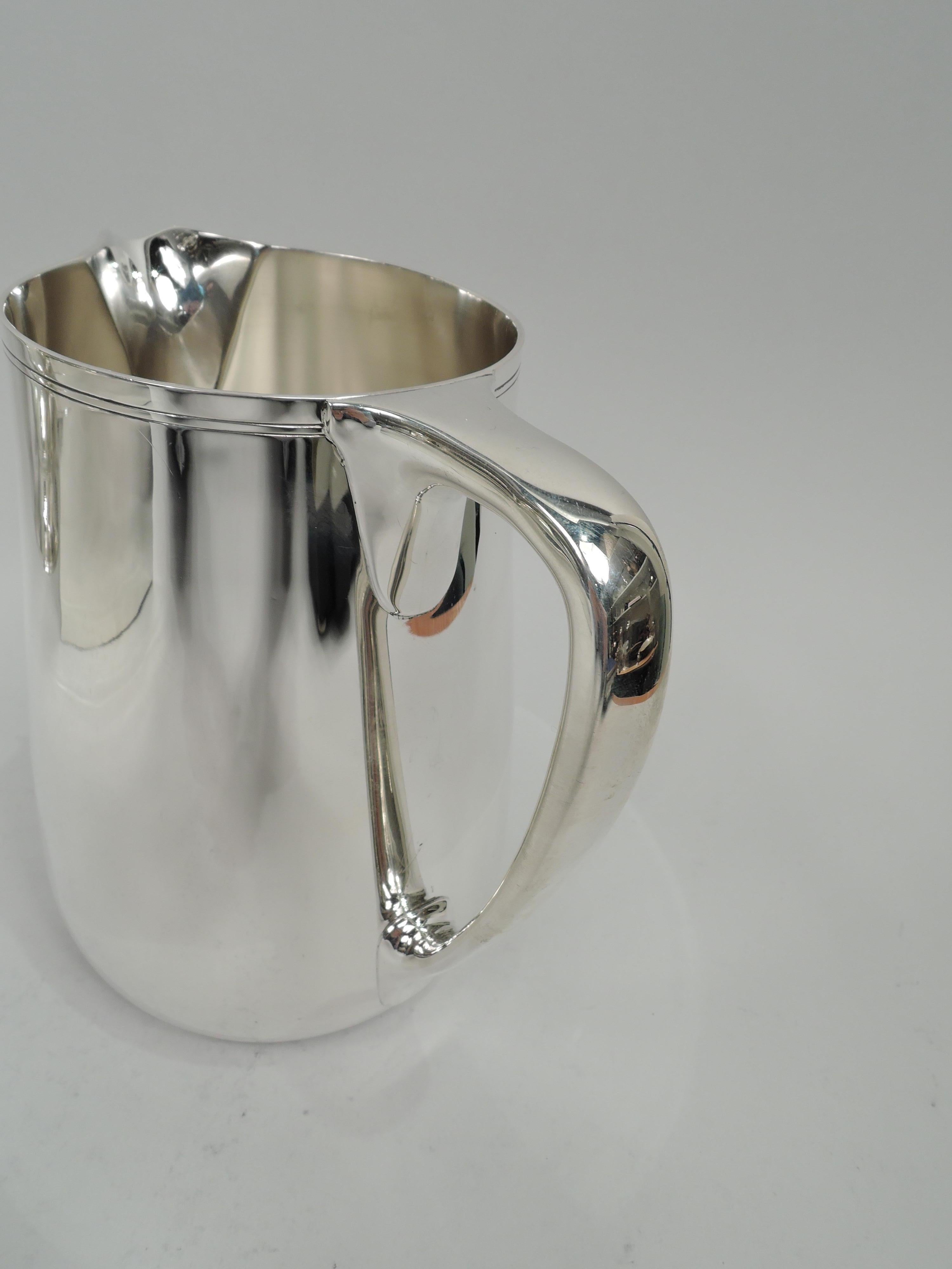 Art Deco Tiffany American Modern Sterling Silver Water Pitcher