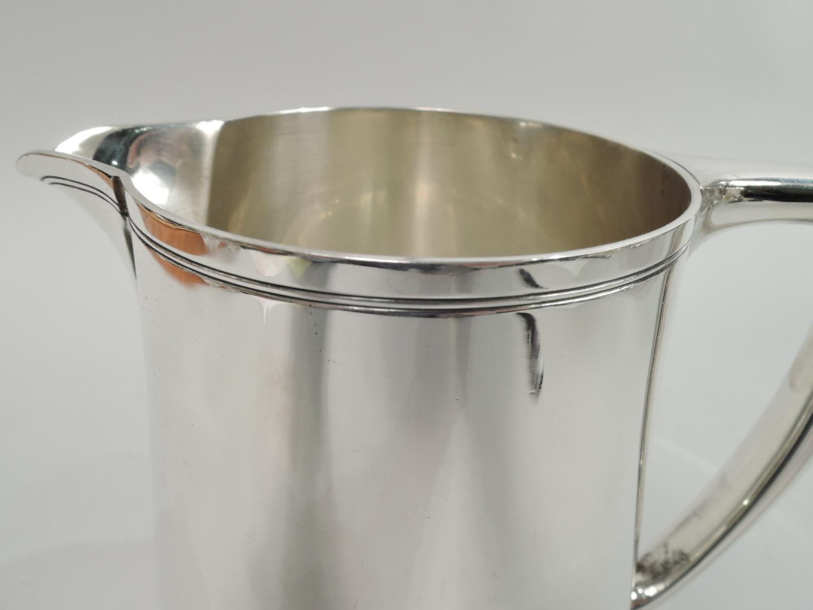Mid-20th Century Tiffany American Modern Sterling Silver Water Pitcher