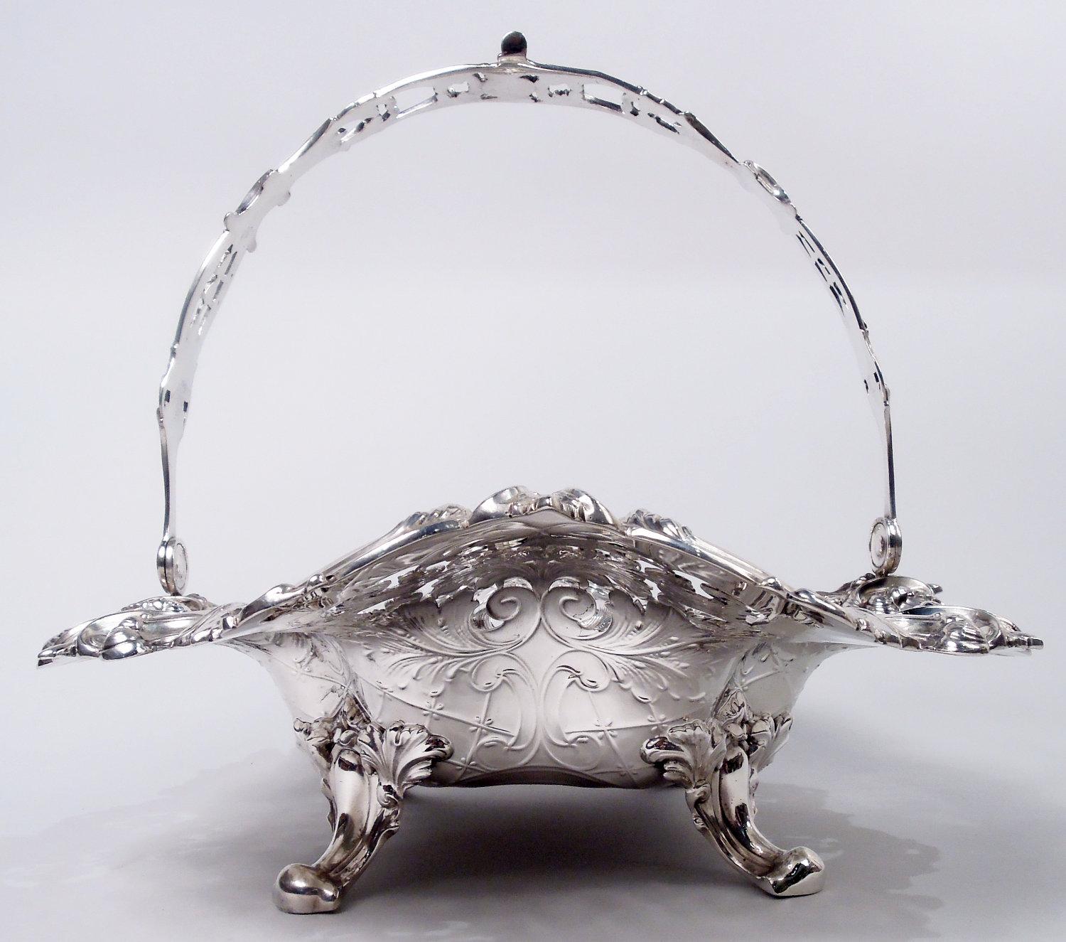 Cesta victoriana americana Tiffany de plata de ley clásica Victoriano en venta