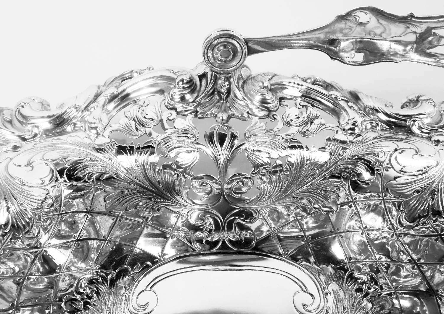 Cesta victoriana americana Tiffany de plata de ley clásica en venta 1