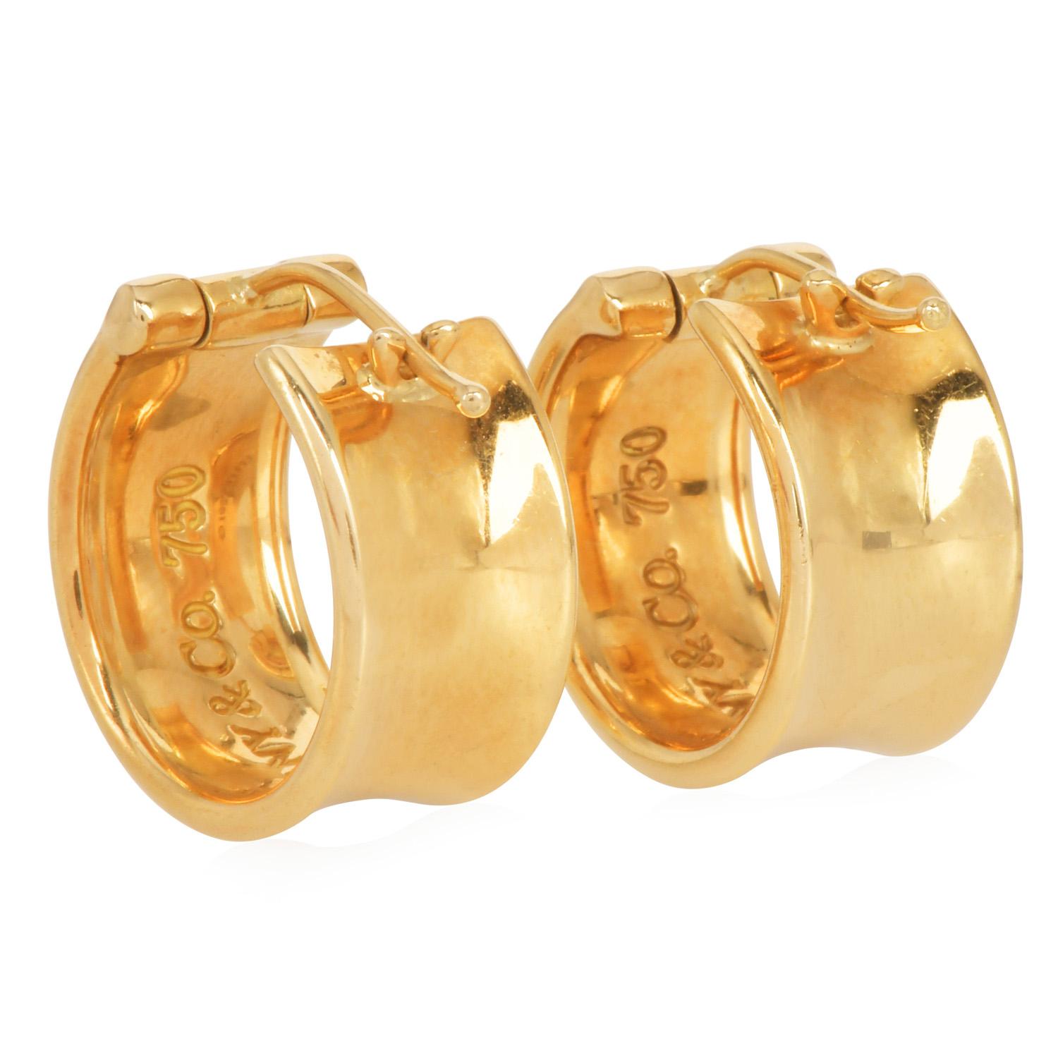 Pendientes de aro de oro amarillo de 18 quilates de la colección Tiffany & Co. 1837 en venta 1