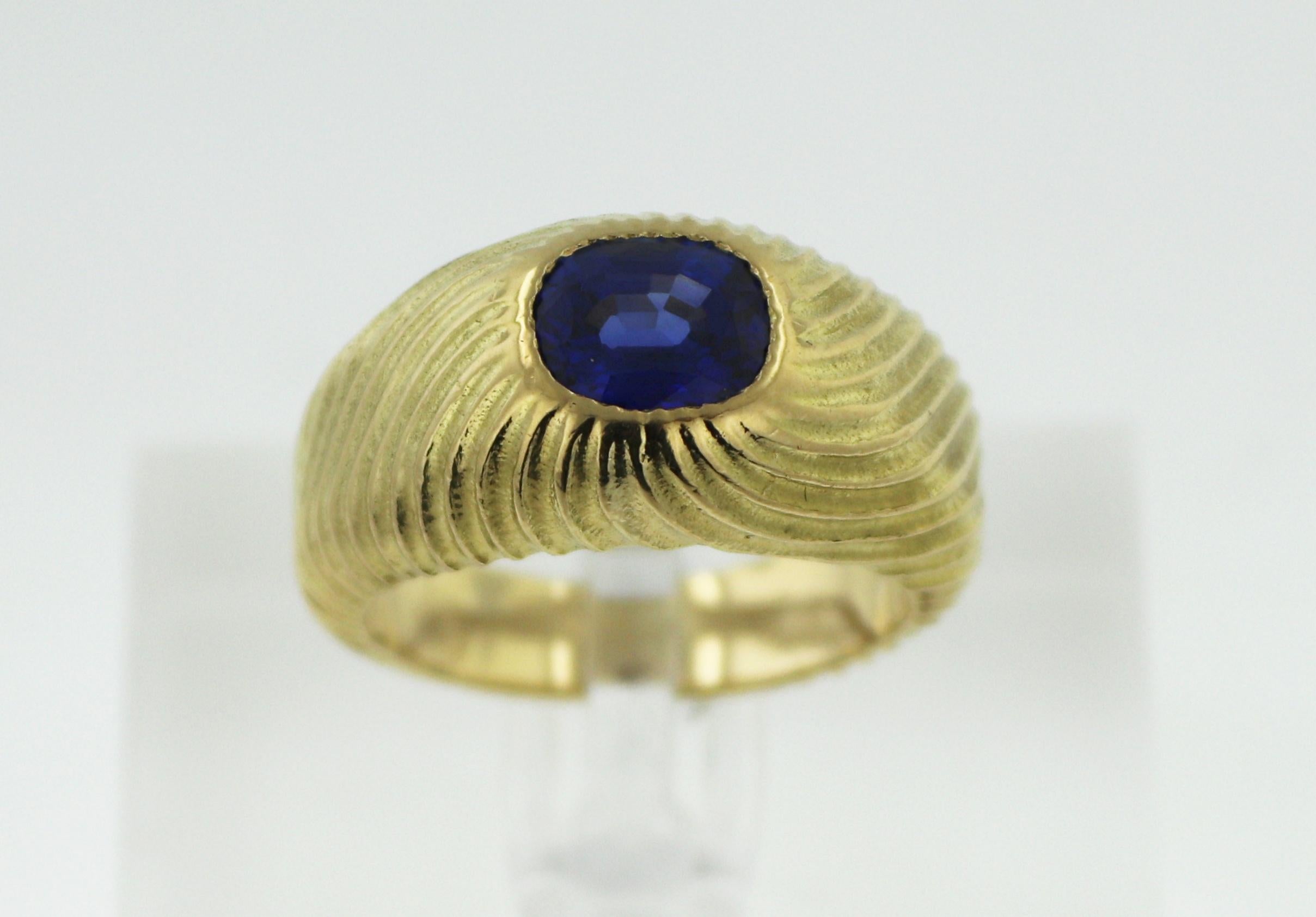 Tiffany & Co. Schlumberger GIA Certified Sri Lankan Oval Blue Sapphire, 18k For Sale 1