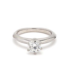 Tiffany and Co 0.60 Carat Round Brilliant Diamond Platinum Engagement Ring