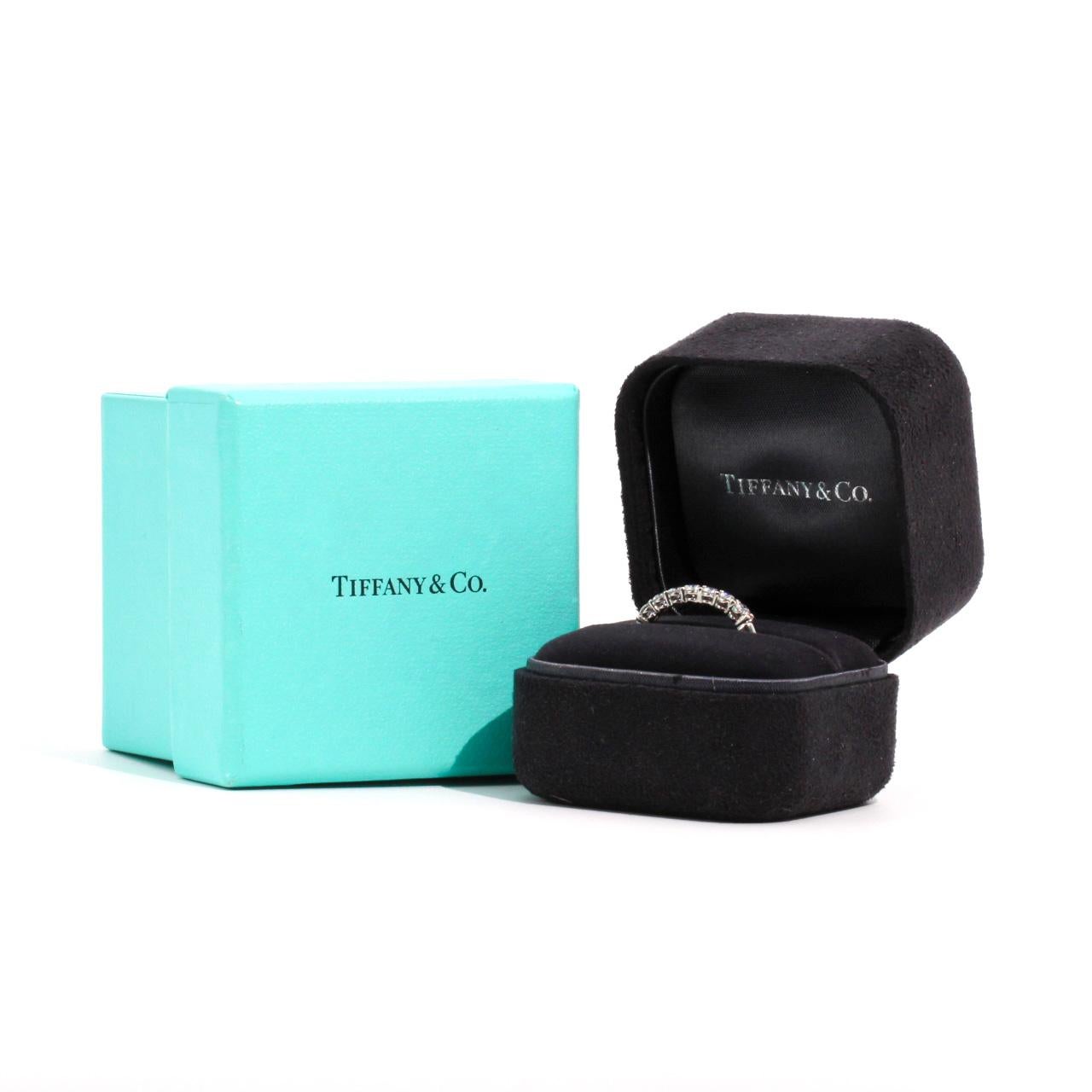 Round Cut Tiffany & Co. 0.63 Carat Diamond and Platinum Embrace Ring with Original Boxes
