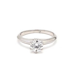Tiffany and Co 0.72 Carat Round Brilliant Shape Diamond Platinum Engagement Ring
