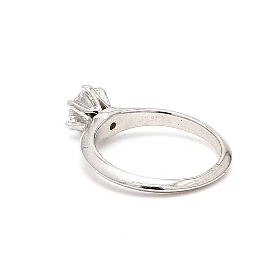 Tiffany and Co 0.72 Carat Round Brilliant Shape Diamond Platinum Engagement Ring For Sale 2