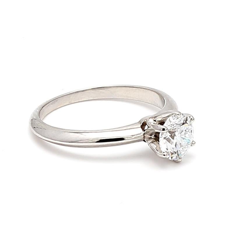 Designer:
Tiffany and Co
Title:
Tiffany and Co 0.80 Carat Round Brilliant Shape D-VS1 Diamond Platinum Engagement Ring
Style:
Engagement
Metal:
Platinum
Gemstone 1:
0.8 Carat Diamond
Number of Stones:
1
Color:
D
Clarity:
VS1
Shape:
Round