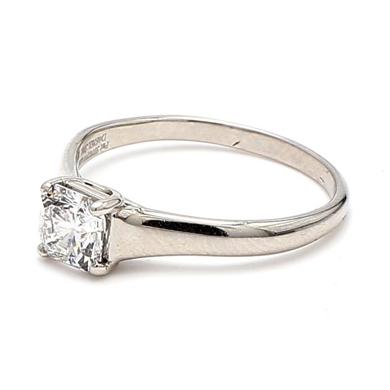 Tiffany and Co, bague de fiançailles en platine avec diamant taille radiant E-VVS2 de 0,92 carat en vente 2