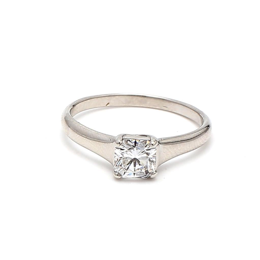 Tiffany and Co, bague de fiançailles en platine avec diamant taille radiant E-VVS2 de 0,92 carat en vente 3