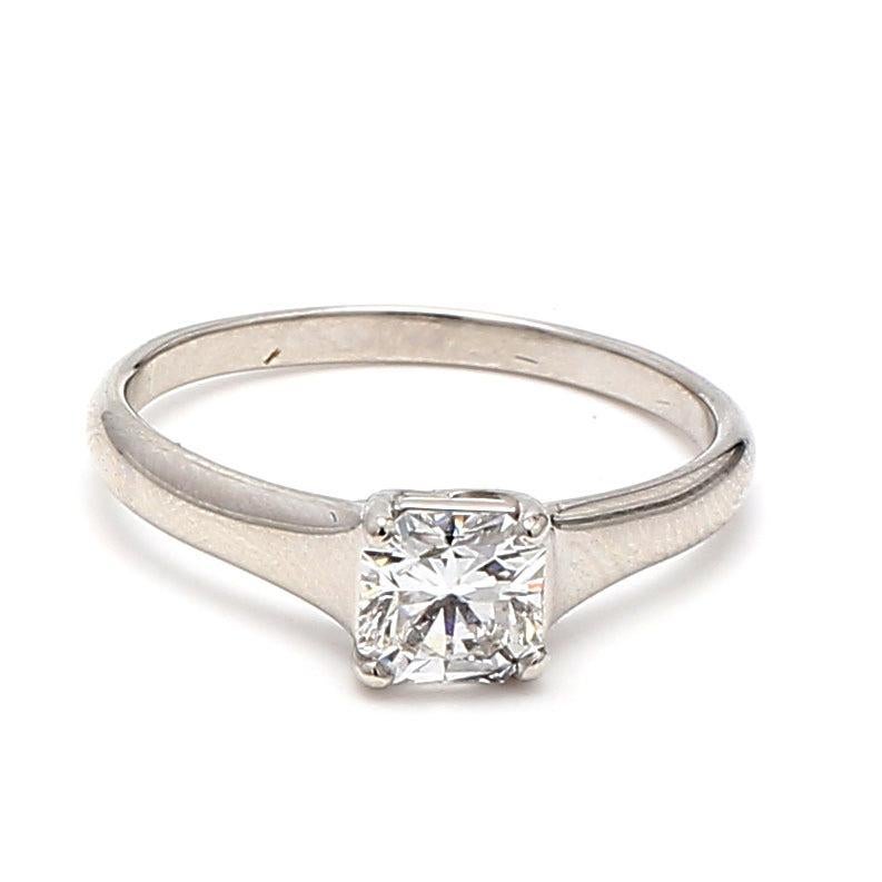 Tiffany and Co 0.92 Carat Radiant Cut E-VVS2 Diamond Platinum Engagement Ring